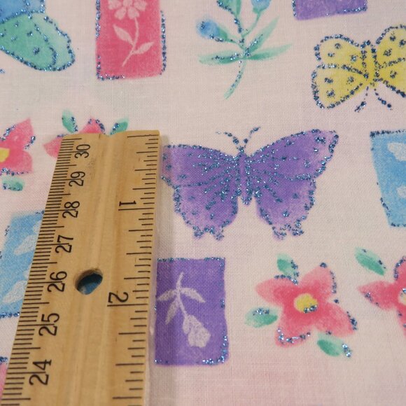 Fabric SPRING FLING GLITTERED 100% cotton Butterflies 8.5 yards 45" wide - Picture 8 of 9